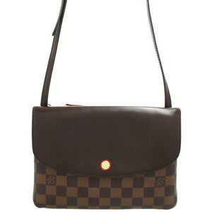 Louis Vuitton Damier Ebene Brown Twice Shoulder Bag